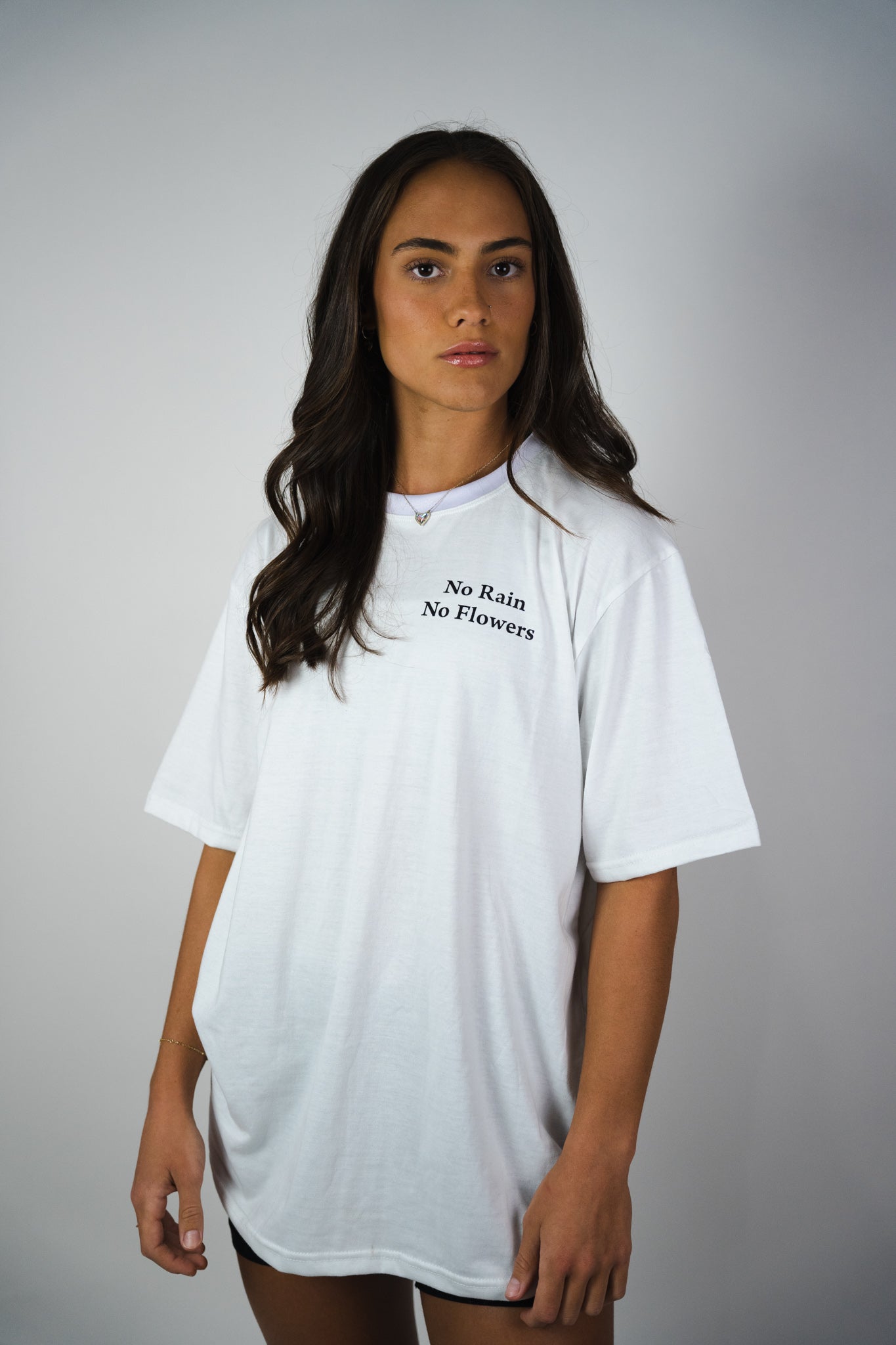 "No Rain No Flower" TEE (WHITE)